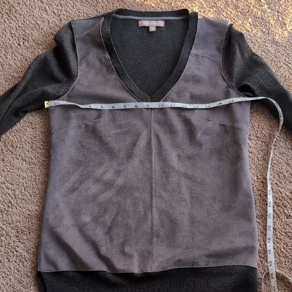 Banana Republic Women's Wool/Suede Front Sweater